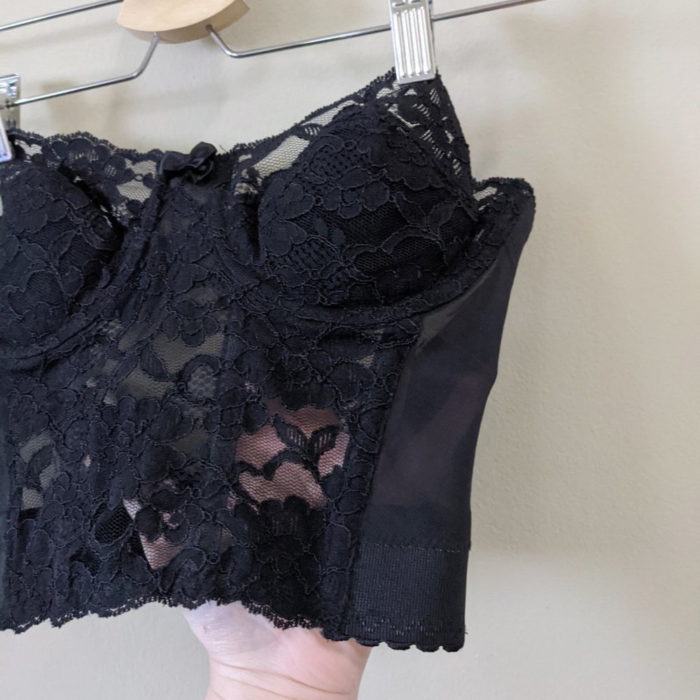 Victoria's Secret Vintage Black Lace Boned Bustier